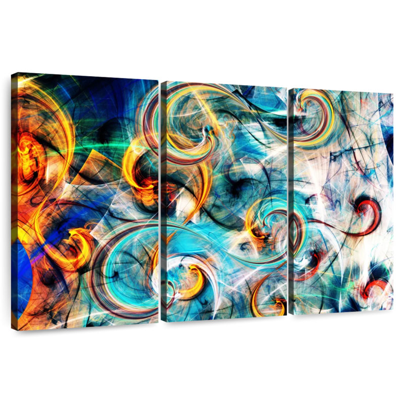 Avery Light Curves Abstract, 48" H x 74" W