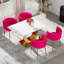 Ensemble de salle à manger rectangulaire à piédestal avec chaise tissée-75444999