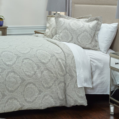 Treina Traditional 100% Linen Damask Duvet Cover