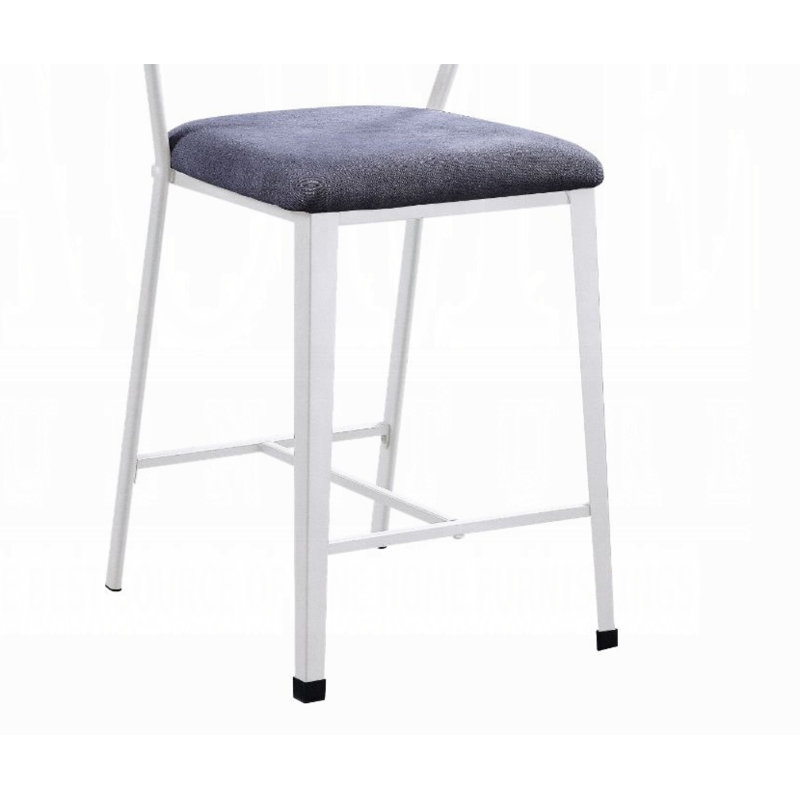 Cargo Upholstered Counter Stool with Metal Frame, White
