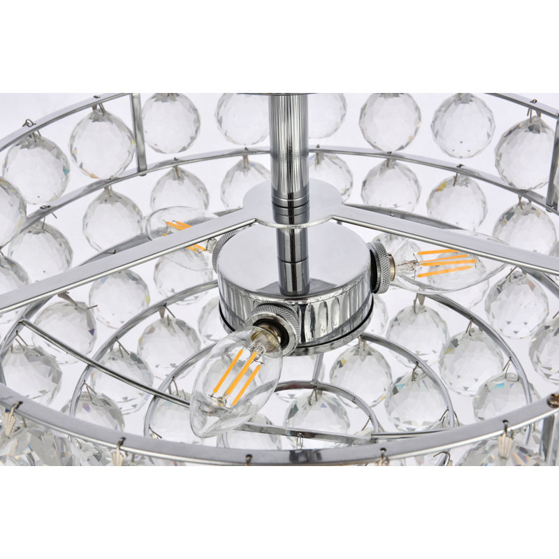 Kieron 5-Light Semi Flush Mount, Chrome, 12" H x 16" W x 16" D