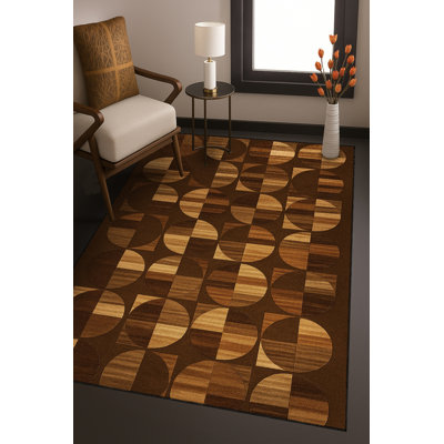 Tapis bleu tissé lavable rétro Mosso