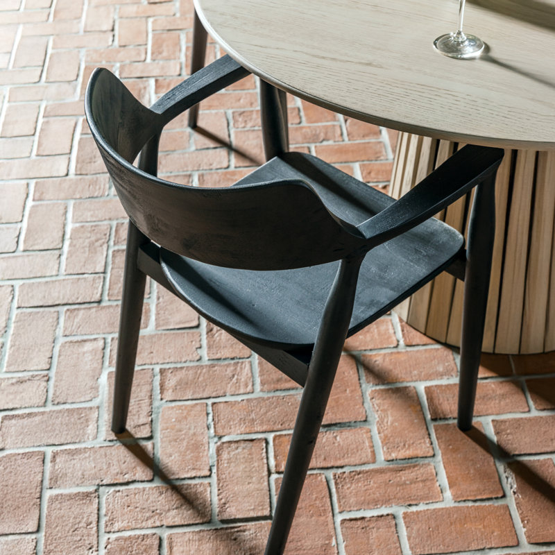 Stafford Teak Dining Chair, Black, Black
