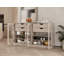 Buffet 100% bois massif 64 po avec portes en verre transparent, 4 tiroirs et tablettes réglables-190752273