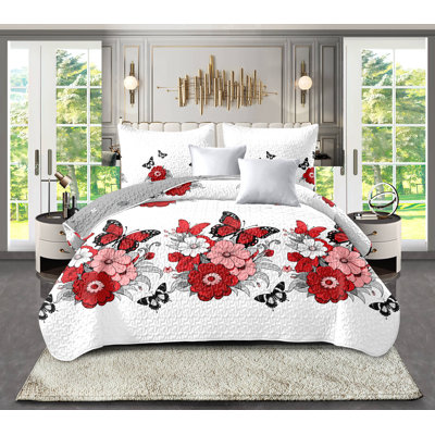 Ensemble de literie 4 pièces (grand / très grand / très grand californien) - Housse de couette en microfibre + taies décoratives + drap-housse