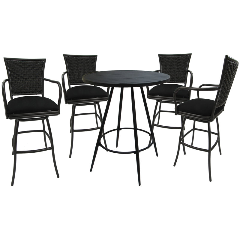 Tabouret de bar 26 po Wynwood, Noir, Noir, 30"