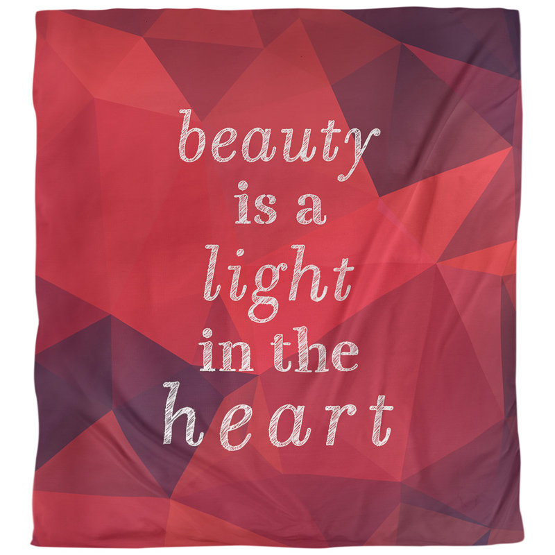 Housse de couette simple avec citation inspiration beauté, Housse de couette pour très grand lit, Rubis