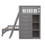 Lit superposé simple au-dessus de double en bois avec six tiroirs et tablettes flexibles, lit inférieur avec roulettes,-945410909