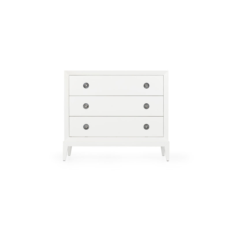 Mid-Century Modern Acacia 3-Drawer Chest in Custom Benjamin Moore Colors