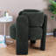 Chaises d'appoint modernes, fauteuil demi-tonneau en tissu vert, siège sculptural compact