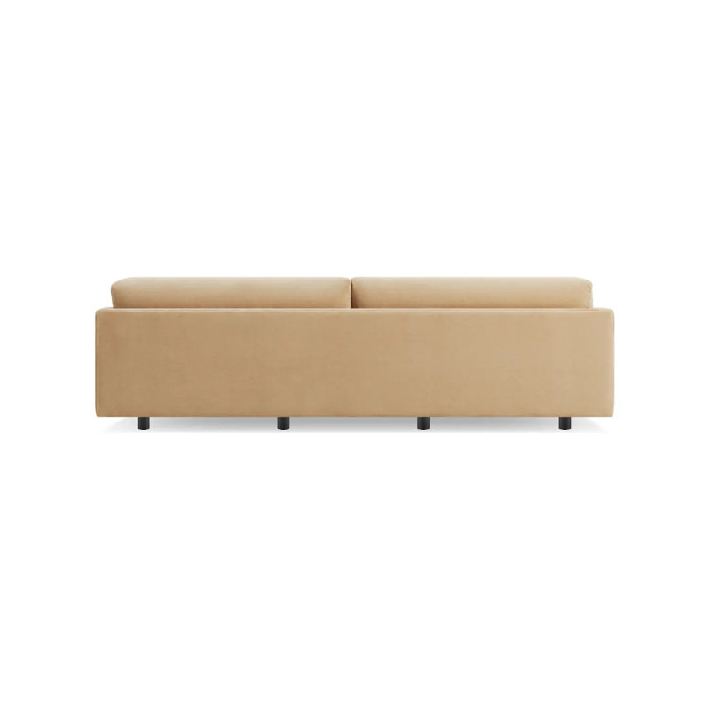 Sunday Sofa, Camel Velvet Polyester Blend, 30" H x 102" W x 40" D