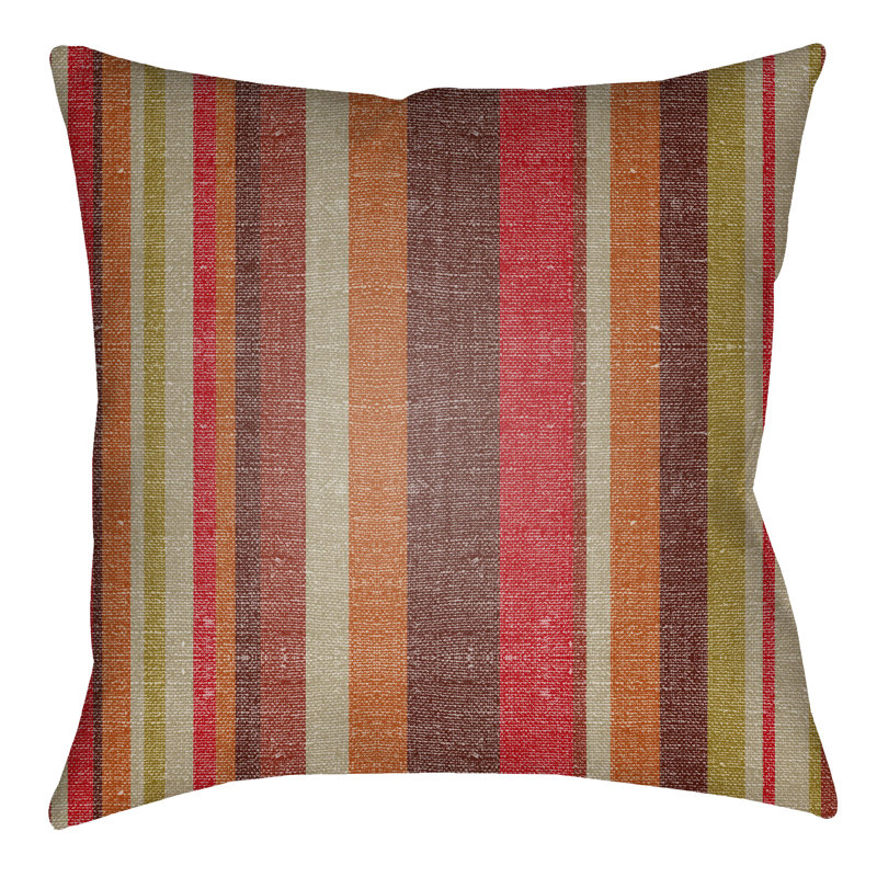 Lolita Lilac Striped Outdoor Reversible Throw Pillow, 18" H x 18" W, Kelly Green/Forest Green