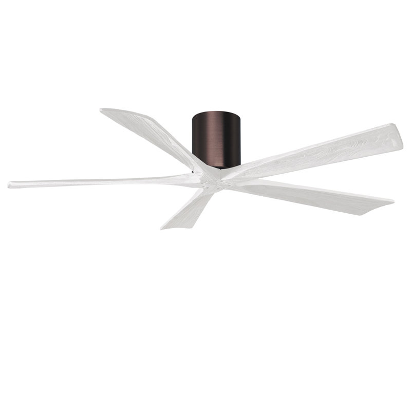 Ventilateur à pales encastré 5 pales Irene, Finition du boîtier du ventilateur, Bronze brossé, Blanc mat