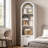 Arched Bookshelf with File Drawer, 71" Tall Narrow Bookcase for Small Spaces-334278231