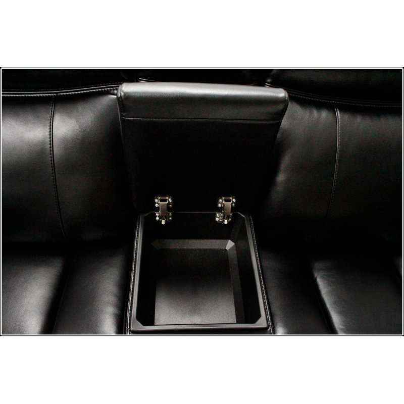 Canapé modulaire en cuir noir Jupiter