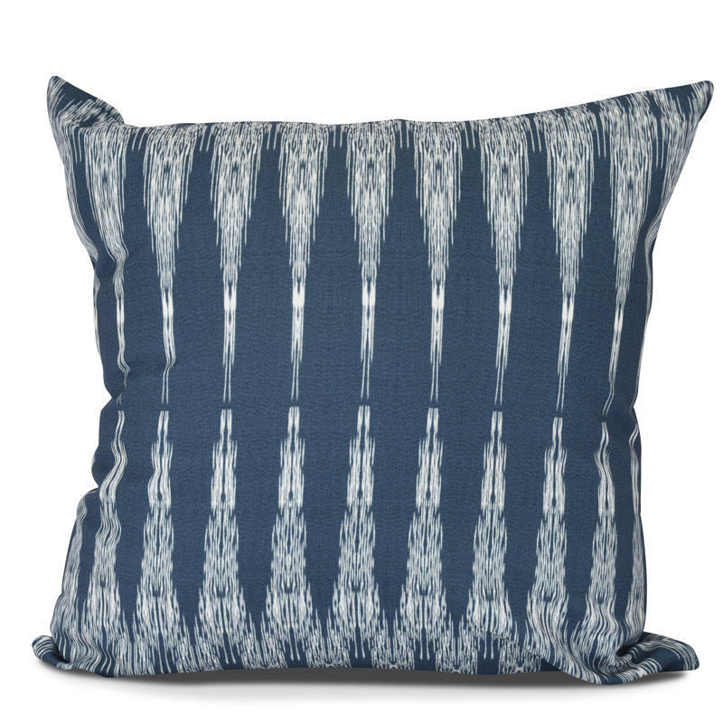 Goals, Gourds, And Gatherings Geometric Outdoor Reversible Throw Pillow, Navy Blue, 20" H x 20" W