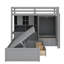 Lit superposé simple avec tiroirs, garde-robe, tablettes de rangement et hydraulique-106693908