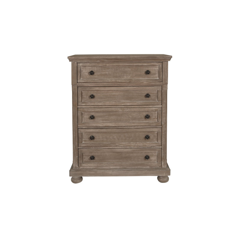 Aceves 40'' W 5 - Drawer Dresser, Pewter
