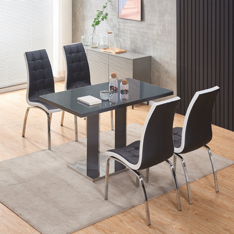 D441 6sc337 Best Quality Dining Table Sets Table And High Gloss