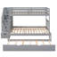 Lit superposé simple au-dessus d'un lit double avec escalier de rangement et lit gigogne-1799649736