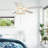 52" 5 - Blade Farmhouse White Ceiling Fan with Pull Chain and Light Kit Included