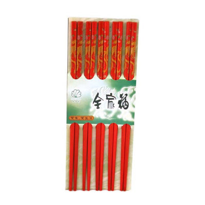 Ensemble de 5 paires de baguettes noires avec peinture de dragon Milissa
