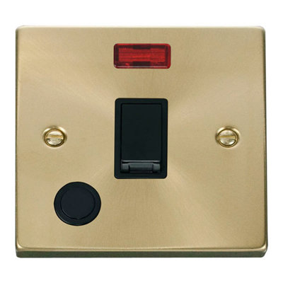 Satin Brass 1 Gang 20A DP Switch With Flex With Neon