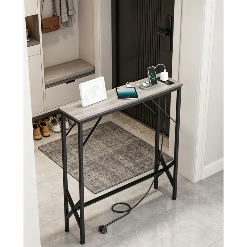 Console étroite pour entrée, Grège