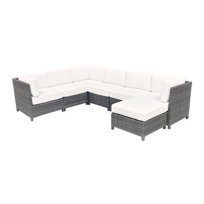 7 Pc Wicker Sectional Set