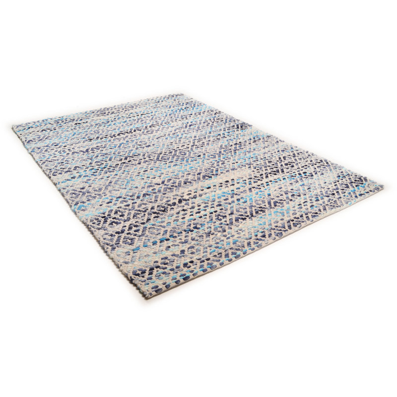 Smooth Comfort Geometric Wool and Cotton Hand Woven Area Rug, Rectangular 160 x 230cm