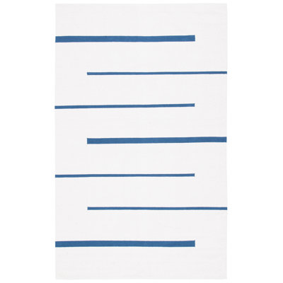 Estrellita Hand-Woven Cotton Striped Flatweave Area Rug