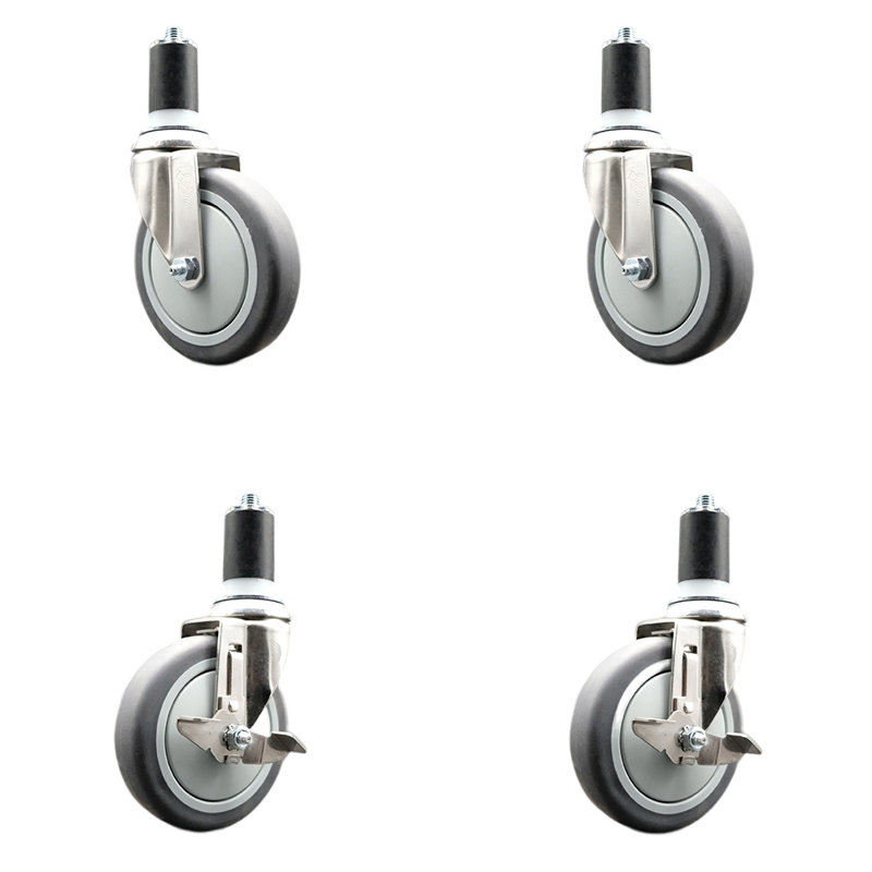 4 Piece Thermoplastic Rubber Caster Set
