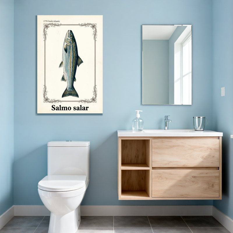 Animals Salmo Salar Fish Print With Ornate Frame, 24" H x 16" W