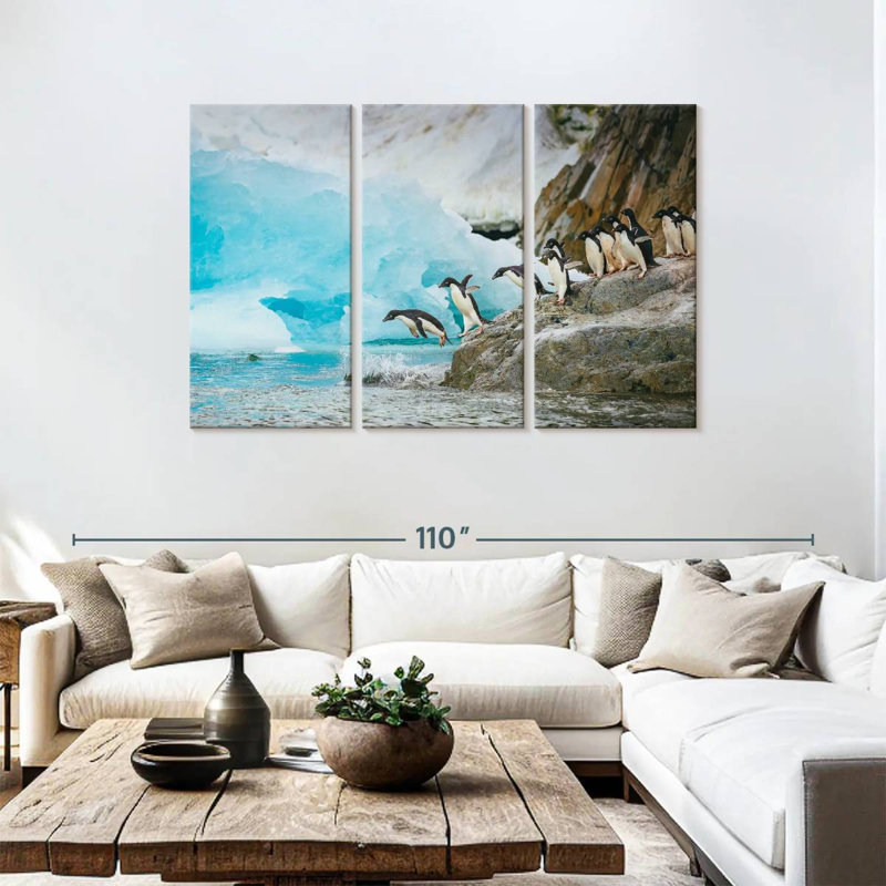 Brampt Diving Penguins, 48" H x 74" W