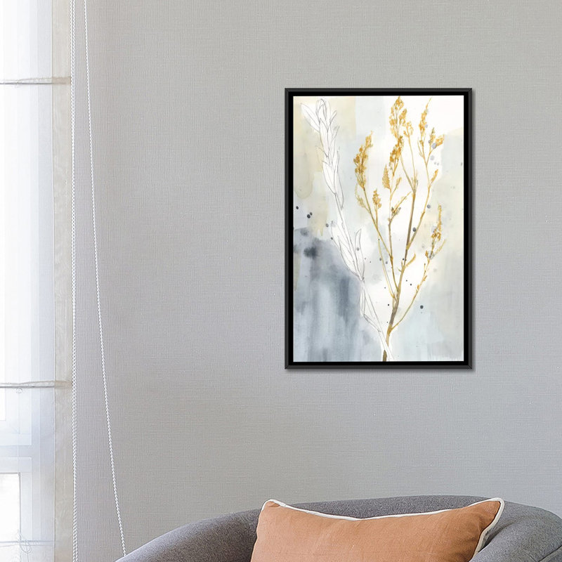 «Wild Grass I», impression sur toile, H 26 po x l 18 po x P 1,5 po, Toile avec cadre noir, Pas de tapis