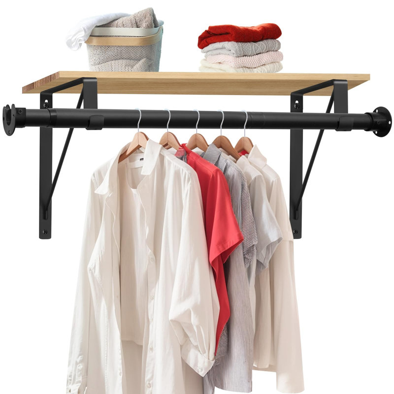 Tringle de garde-robe ajustable robuste de 17 à 51 po, tringle à vêtements de 1,3 po de diamètre