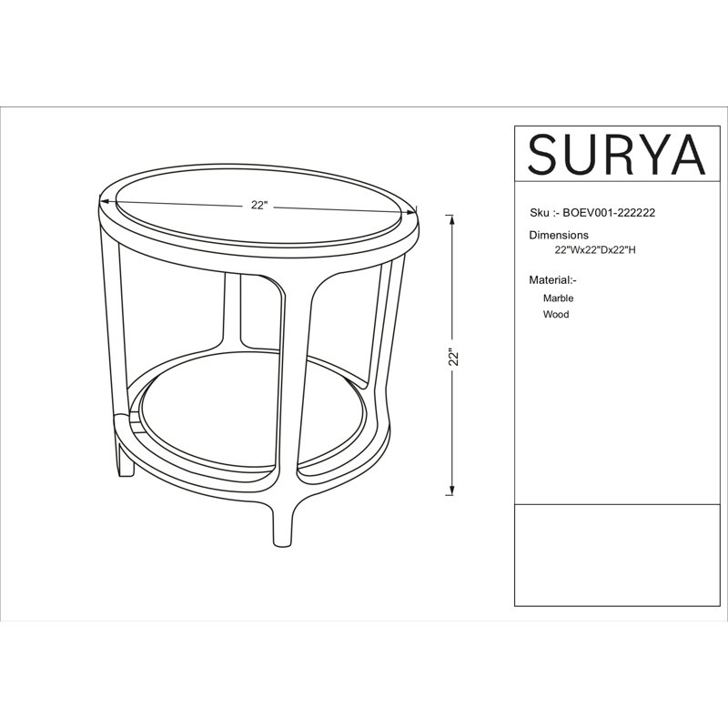 Becki Owens x Surya Eve End Table