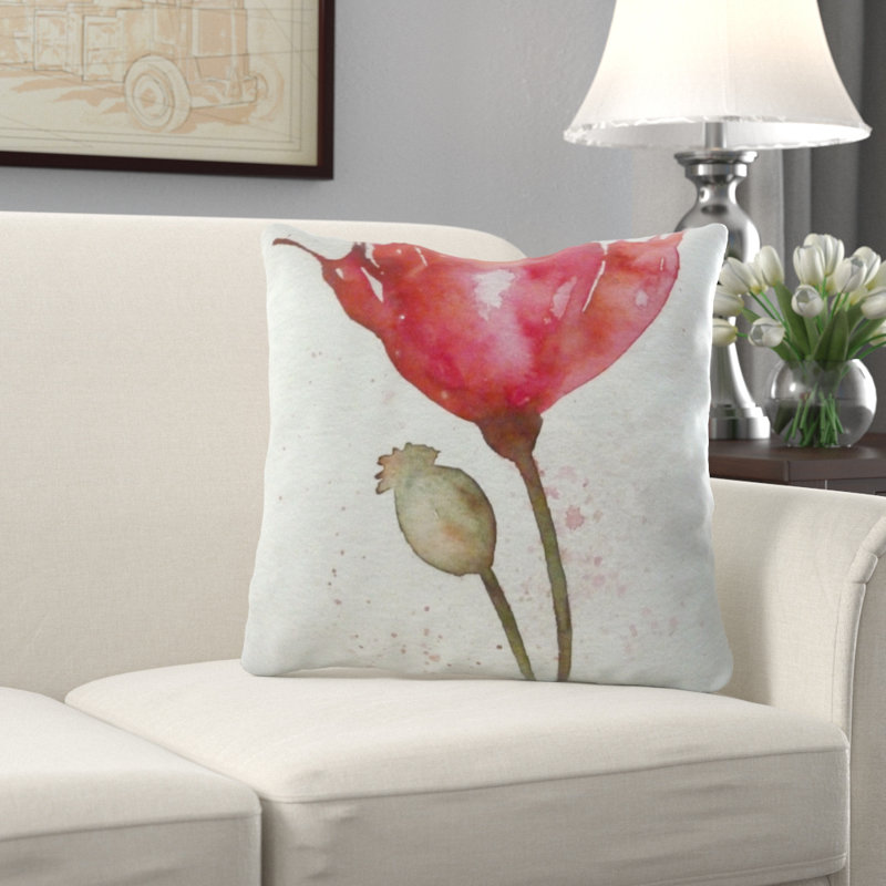 Coussin décoratif dépilé Poppy, Synthétique, Extérieur