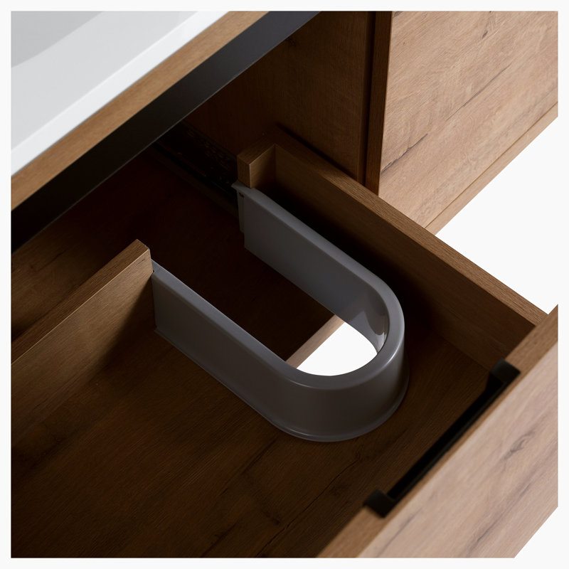 Ensemble de meuble-lavabo mural simple 35,6 po avec plateau en céramique Enslie