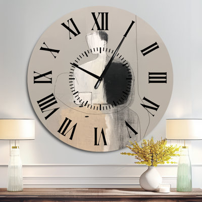 Horloge murale scandinave ronde Shapes with Minimalisme gris II