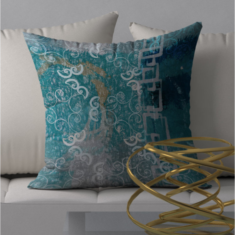 Abstract Reversible Throw Pillow, 18" x 18"
