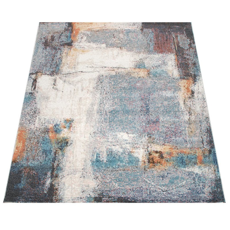 Tapis abstrait bleu, Rectangle 2 pi x 3 pi 3 po