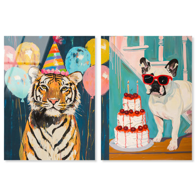 Fête d'animaux, impression sur toile par Art Remedy