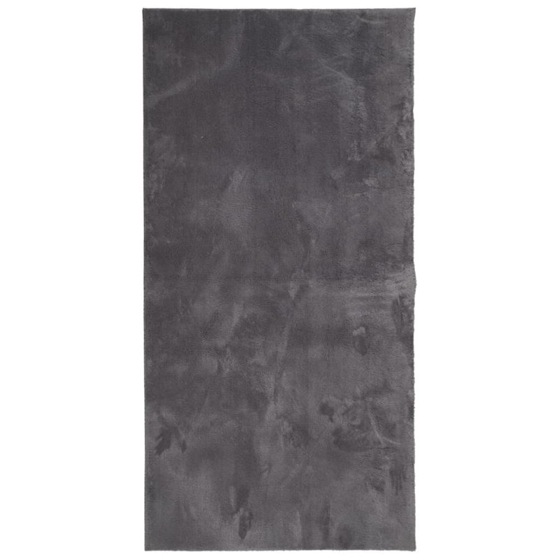 Rug "HUARTE" Short Pile Soft and Washable Anthracite, Rectangle 100 x 200cm
