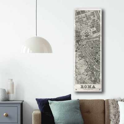 Roma Map Panel on Wood' by Wild Apple Portfolio, Acrylic Glass Wall Art