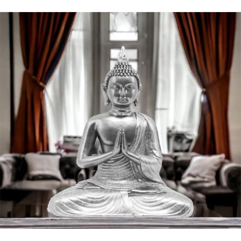 Sculpture Imari Bouddha assis, Argent