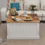 Table basse 31,5 "Farmhouse, table centrale carrée en bois avec plateau relevable articulé