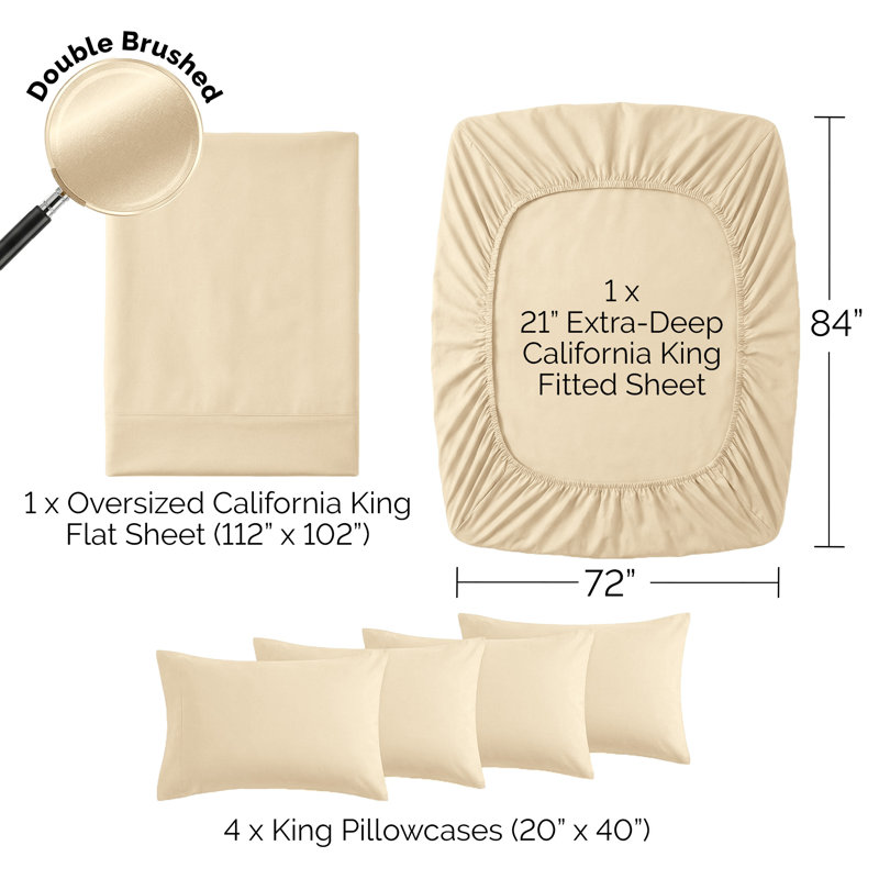 Vilano Springs Extra Deep Pocket Sheet Set, 6-Piece Ultra Soft Microfiber Sheets and Pillow Cases, Wrinkle Resistant, Easy Care
