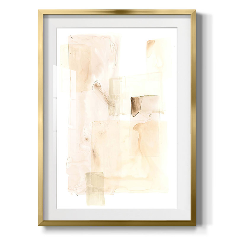 Liquide en mousseline liquide I - impression encadrée, H 28,5 po x l 20,5 po, Doré