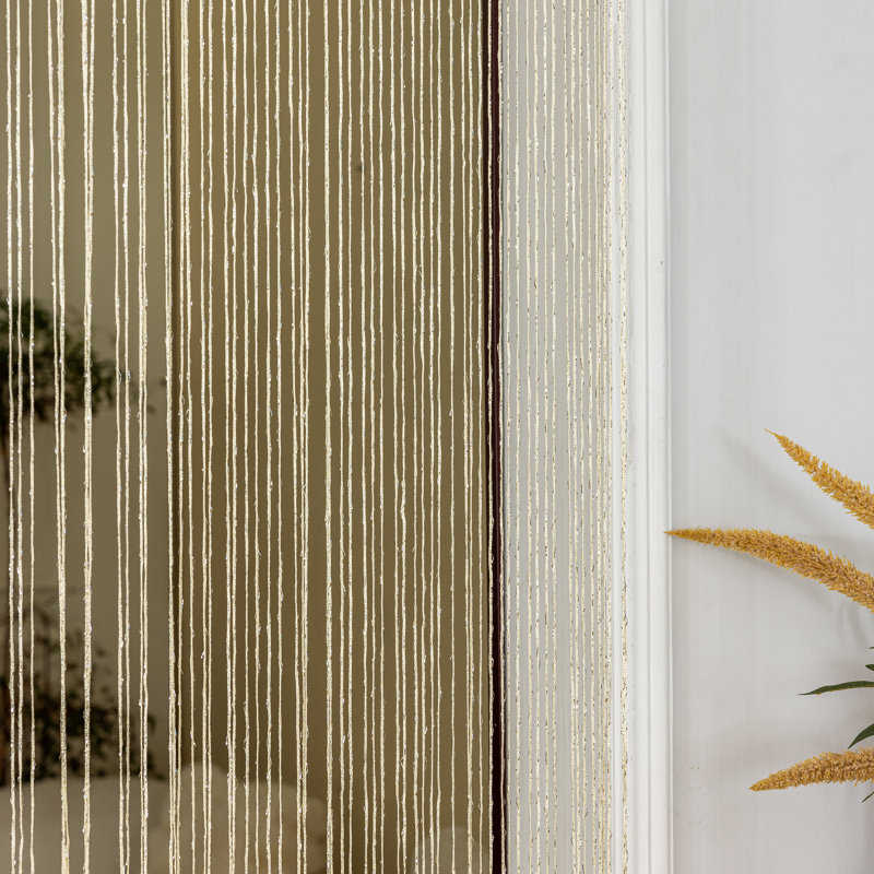 2pcs 39 X 78 Inch Door String Curtain Wall Panel Fringe Window Decorative String Curtain, Beige